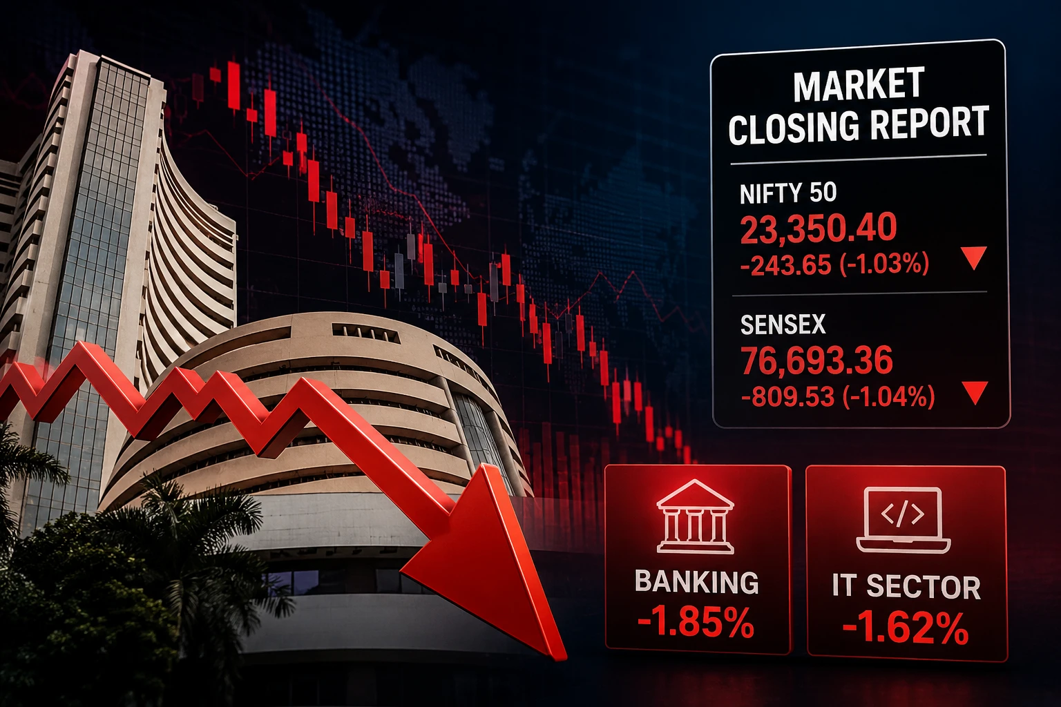Share Market Closing Report Sharp Decline in 2 Major Sectors